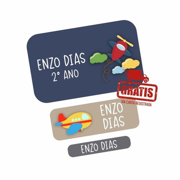 Etiqueta Escolar Avião Frete Grátis