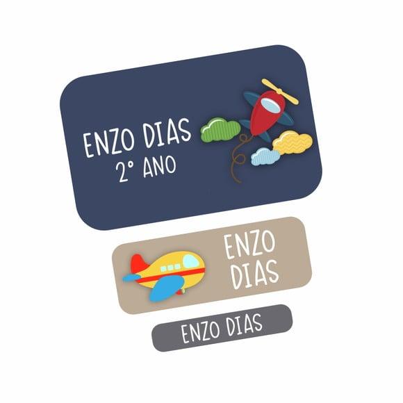 Etiqueta Escolar Avião