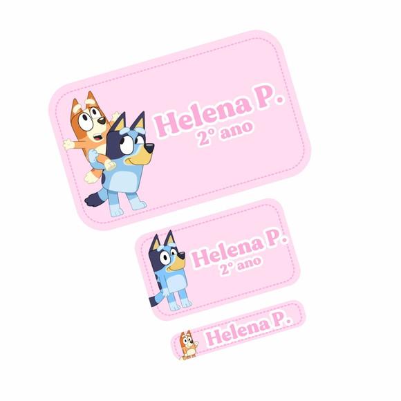 Etiqueta Escolar Bluey Menina 250 Unidades