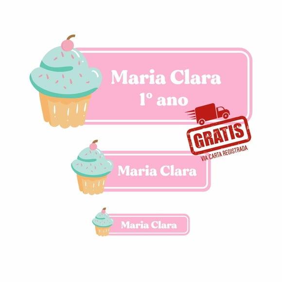 Etiqueta Escolar Cupcake - 122 Unidades