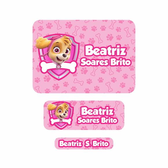 Etiqueta Escolar Digital Patrulha Canina Skye
