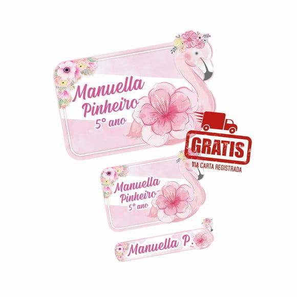 Etiqueta Escolar Flamingo Frete Grátis