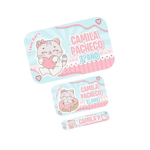 Etiqueta Escolar Gatinha