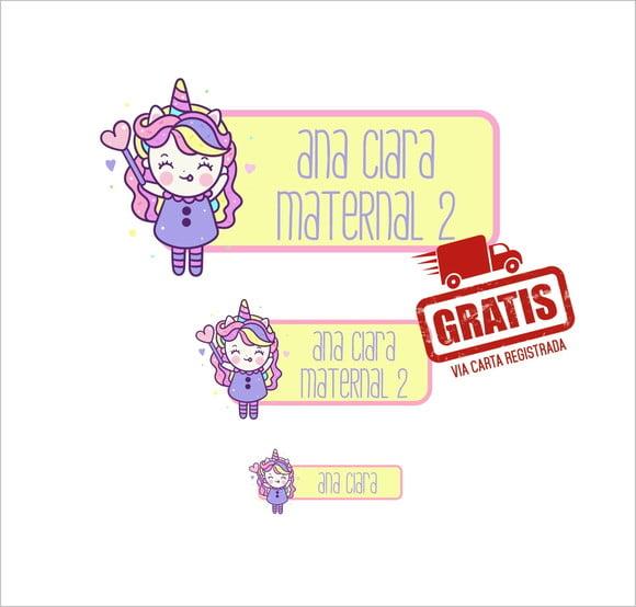 Etiqueta Escolar Menina 122 Unidades - Frete Grátis
