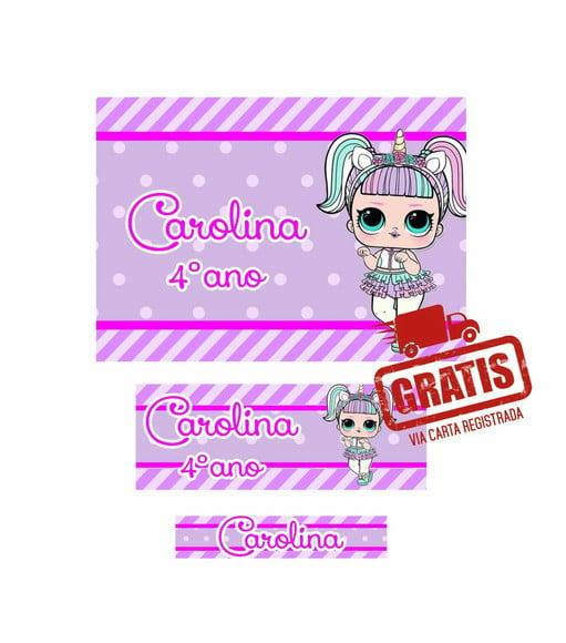 Etiqueta Escolar Menina 250 unidades - Frete Grátis