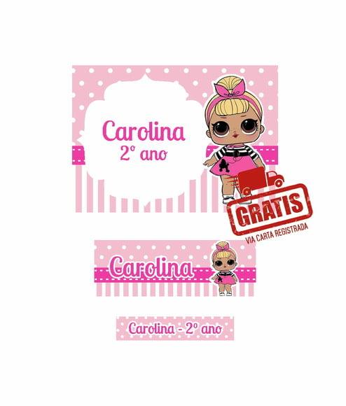 Etiqueta Escolar Menina 250 unidades - Frete Grátis