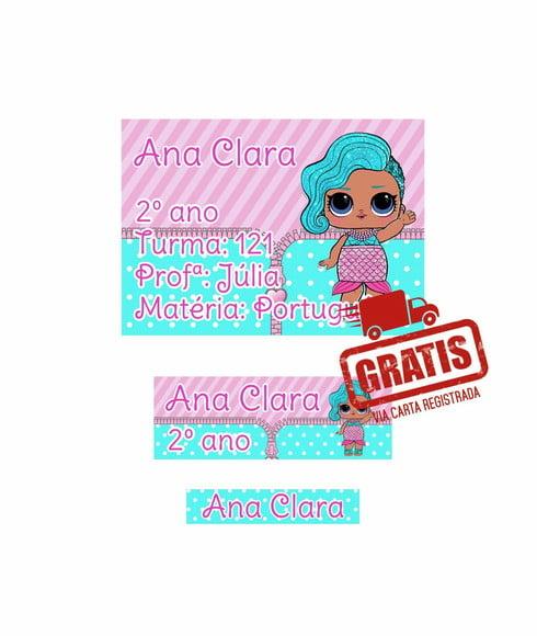 Etiqueta Escolar Menina 250 unidades - Frete Grátis