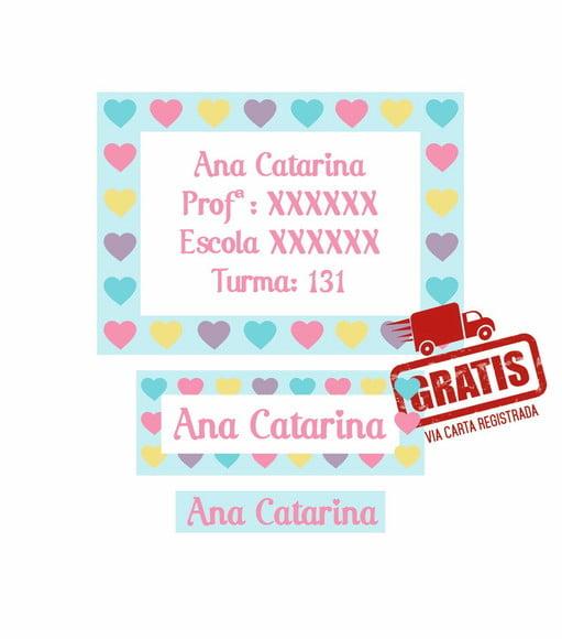 Etiqueta Escolar Menina 250 Unidades - Frete Grátis