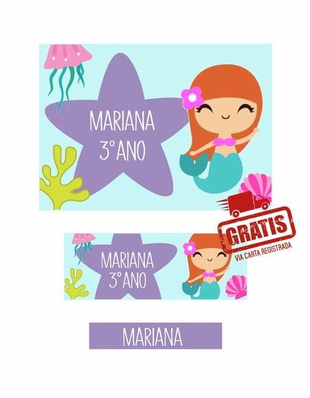Etiqueta Escolar Menina 250 Unidades - Frete Grátis