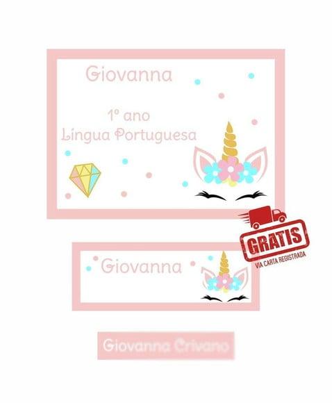 Etiqueta Escolar Menina 250 unidades - Frete Grátis via CR