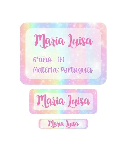 Etiqueta Escolar Menina digital tie dye