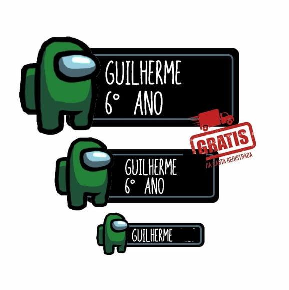 Etiqueta Escolar Menino 122 Unidades Among Us - Frete Grátis
