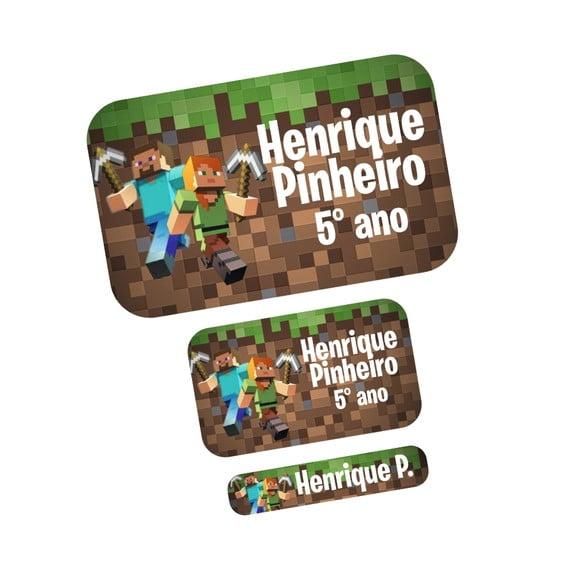 Etiqueta Escolar Minecraft