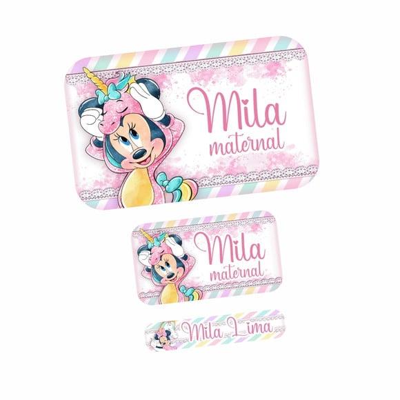 Etiqueta Escolar Minnie Unicórnio