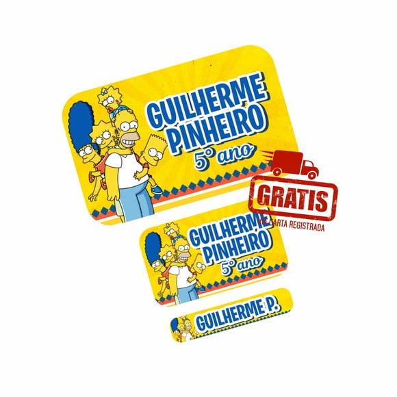Etiqueta Escolar os Simpsons Frete Grátis