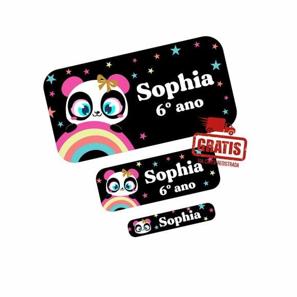 Etiqueta Escolar Panda Puket Frete Grátis