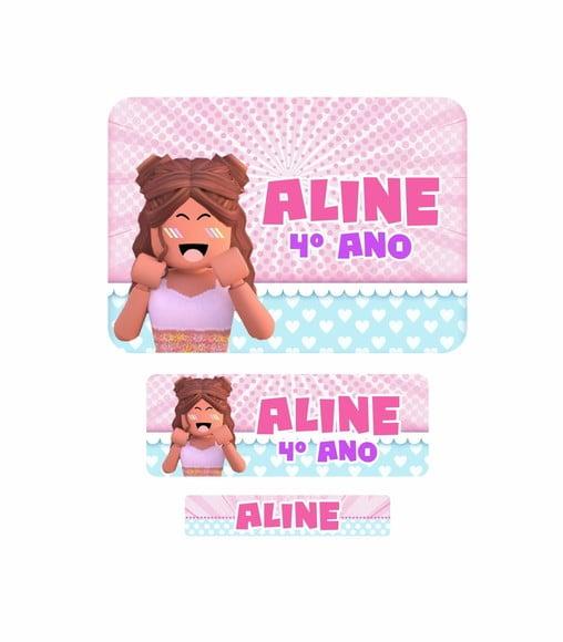 Etiqueta Escolar Roblox Menina Digital