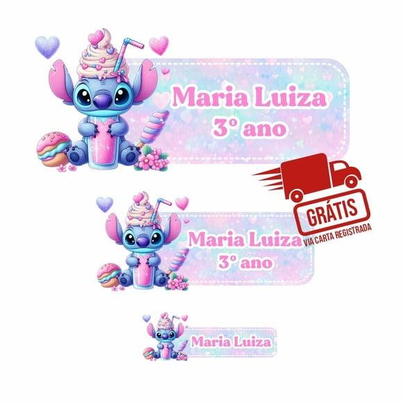 Etiqueta Escolar Stitch 122 Unidades Frete Grátis