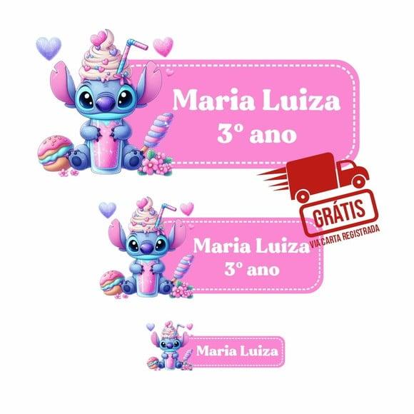 Etiqueta Escolar Stitch 122 Unidades Frete Grátis