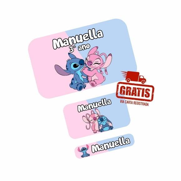 Etiqueta Escolar Stitch e Angel Frete Grátis
