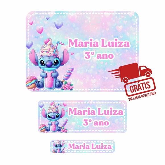 Etiqueta Escolar Stitch Menina 250 Unidades