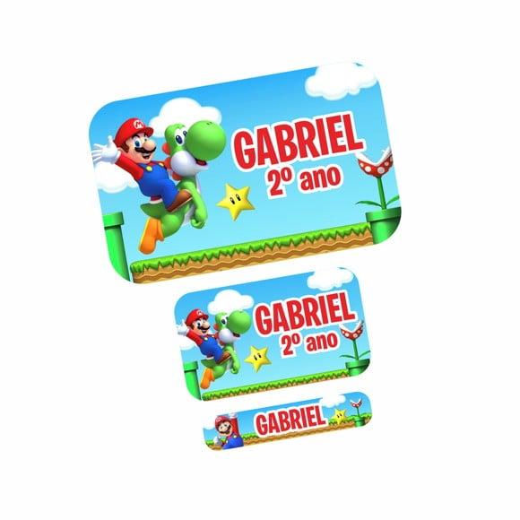 Etiqueta Escolar Super Mario