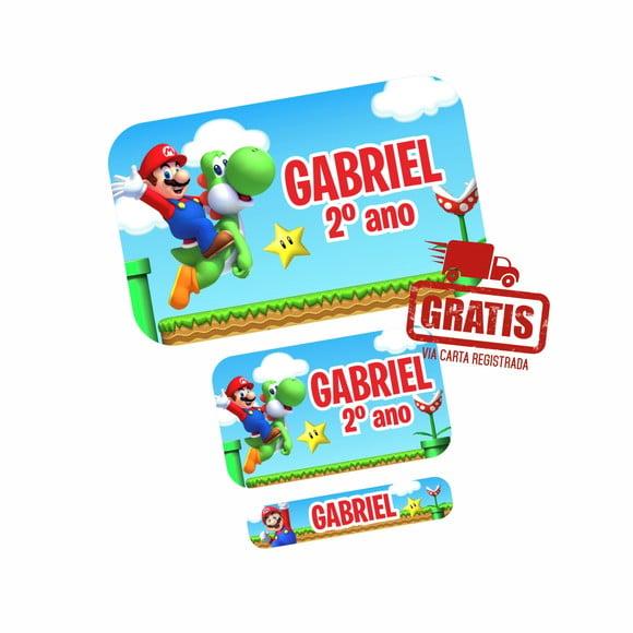 Etiqueta Escolar Super Mario Frete Grátis