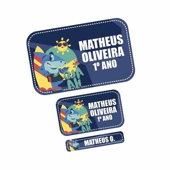 Etiqueta Escolar Tubarão Aloha Puket