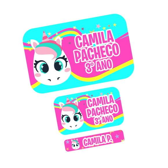 Etiqueta Escolar Unicórnio Puket