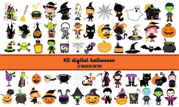 Kit Digital Halloween 2 Png +14 Arquivos