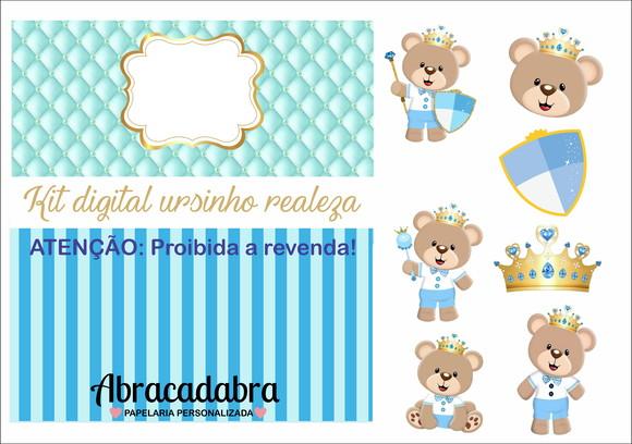 Kit Digital Ursinho Príncipe Azul Claro STUDIO+14 ARQUIVOS