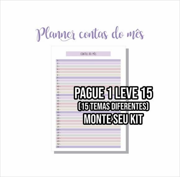 Planner Contas do mês PDF+14 ARQUIVOS