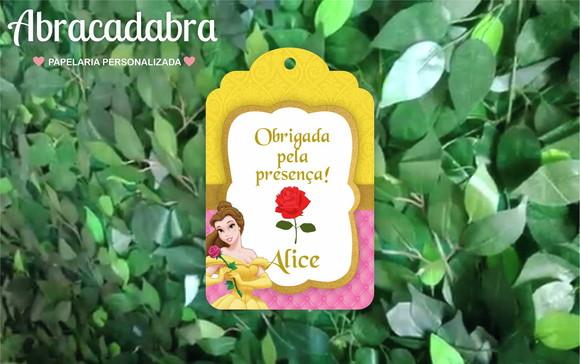Tag de Agradecimento Bela e a Fera - ARTE DIGITAL
