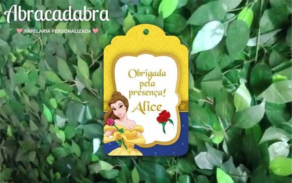 Tag de Agradecimento Bela e a Fera - ARTE DIGITAL