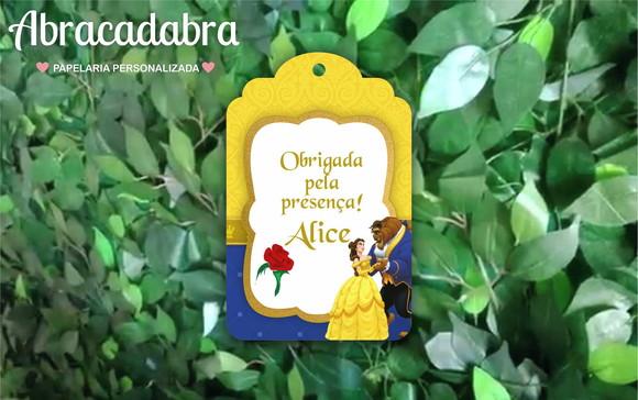 Tag de Agradecimento Bela e a Fera - ARTE DIGITAL