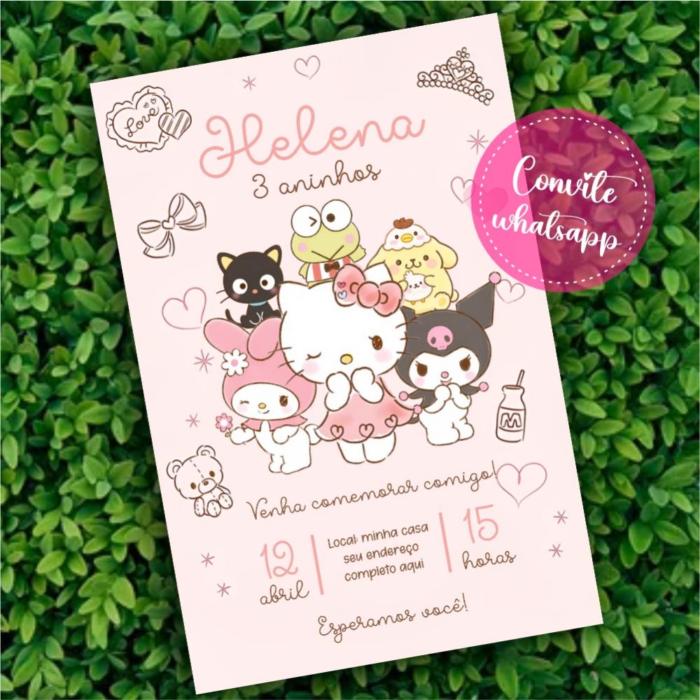 Convite Digital Hello Kitty