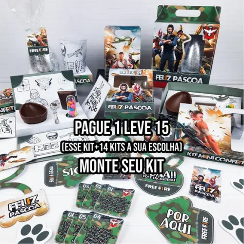Arquivo Corte Kit Páscoa Free Fire Studio e Pdf+14