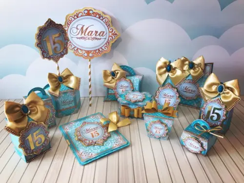 Arquivo de Corte 15 anos Tiiffany com Dourado STUDIO/PDF+14