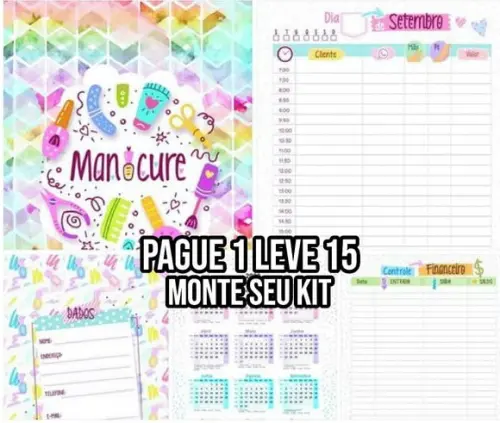 Arquivo de corte Agenda da Manicure 2021 PNG+14 ARQUIVOS