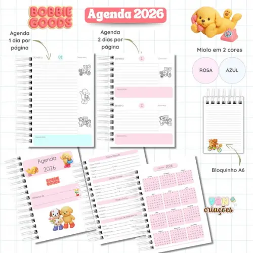 Arquivo de Corte Agenda Bobbie Goods 2