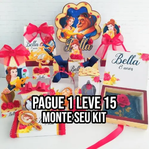 Arquivo de corte Bela e a Fera 4 STUDIO/PDF + 14 ARQUIVOS