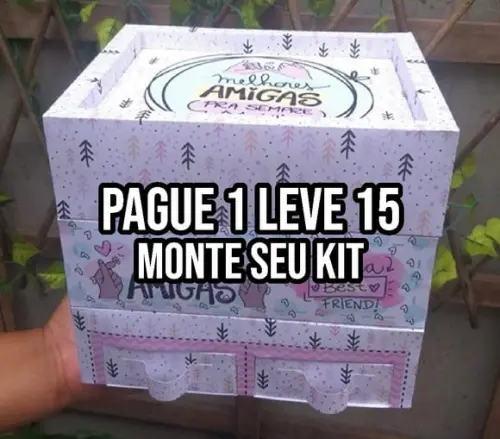 Arquivo de corte Caixa 2 gavetas amigas STUDIO +14