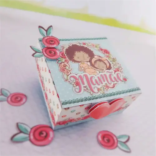 Arquivo de Corte Caixa 4 Doces Dia das Mães 2 Dxf/png