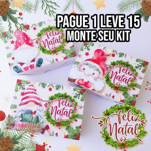 Arquivo de corte Caixa 8 doces Natal STUDIO/PDF+14