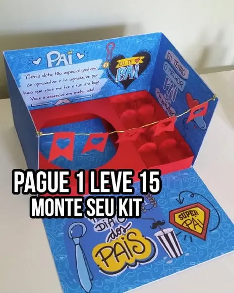 Arquivo de corte Caixa Cenário Dia dos pais PDF+14 ARQUIVOS