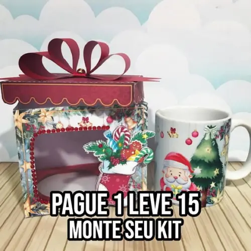 Arquivo de corte Caixa Caneca Natal STUDIO +14 ARQUIVOS