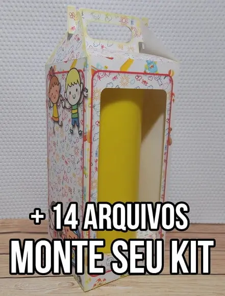 Arquivo de Corte Caixa Copo Dia das Crianças STUDIO/PDF+14
