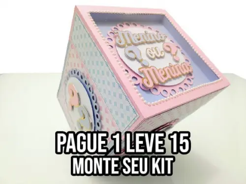 Arquivo de corte Caixa Explosão Chá Revelação STUDIO/PDF+14