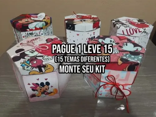 Arquivo de Corte Caixa Explosão Minnie Mickey+14 ARQUIVOS