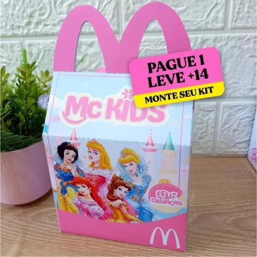 Arquivo de Corte Caixa Mc Lanche Feliz Princesas Disney